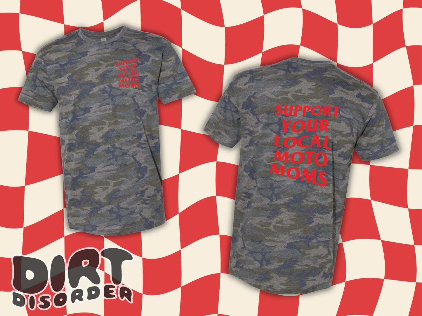 SUPPORT YOUR LOCAL MOTO MOMS LEOPARD/CAMO T-SHIRT