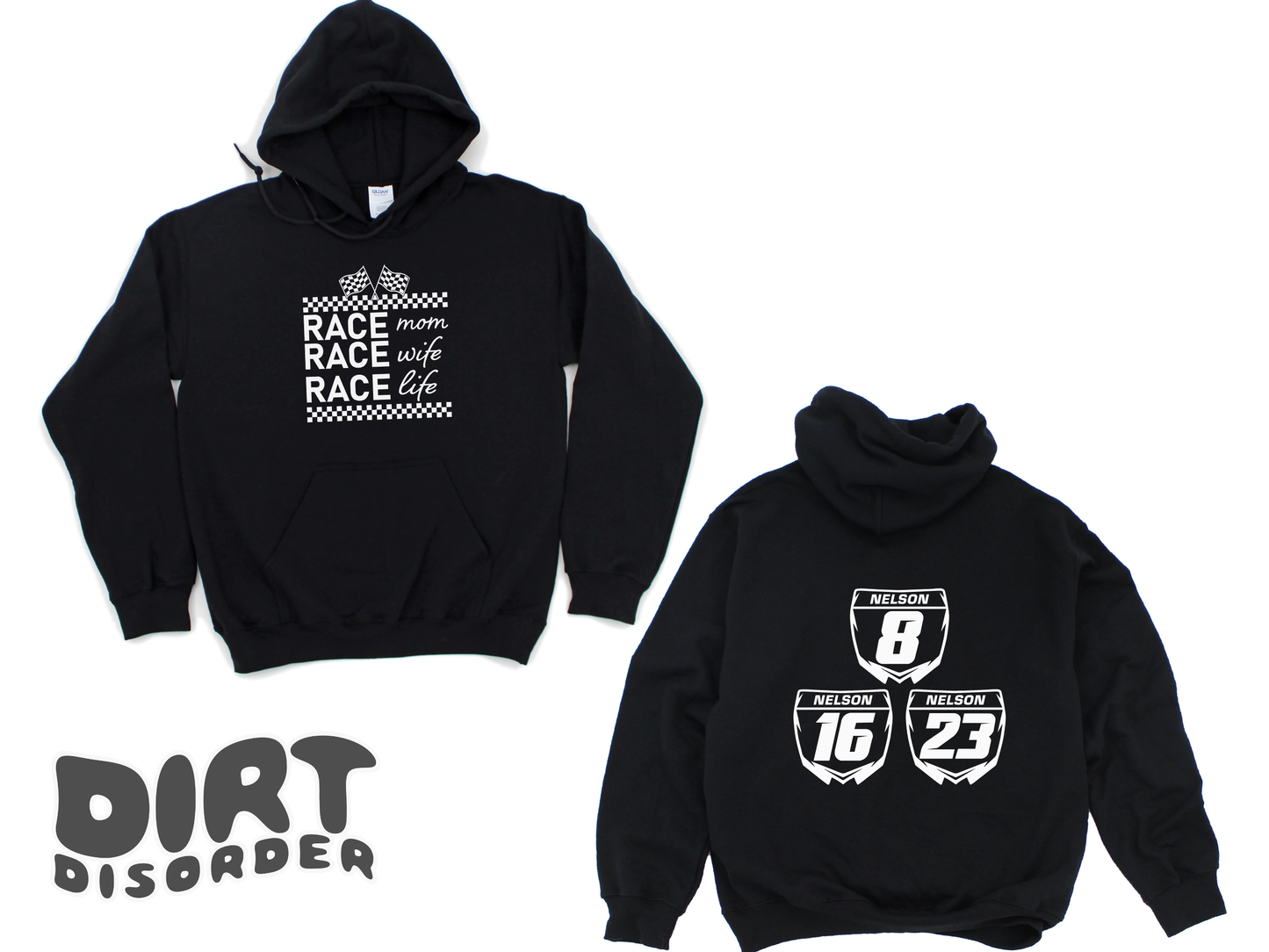 RACE MOM RACE WIFE RACE LIFE CUSTOM SWEATSHIRT