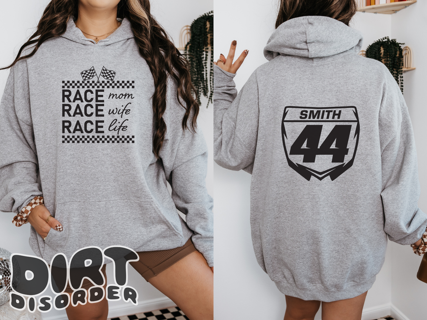 RACE MOM RACE WIFE RACE LIFE CUSTOM SWEATSHIRT