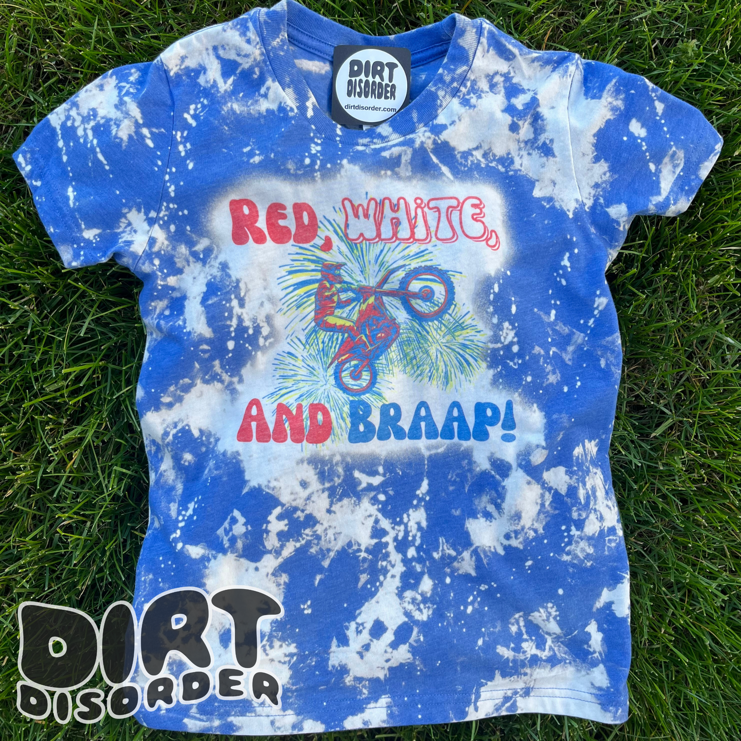 RED, WHITE & BRAAP BLEACHED T-SHIRT