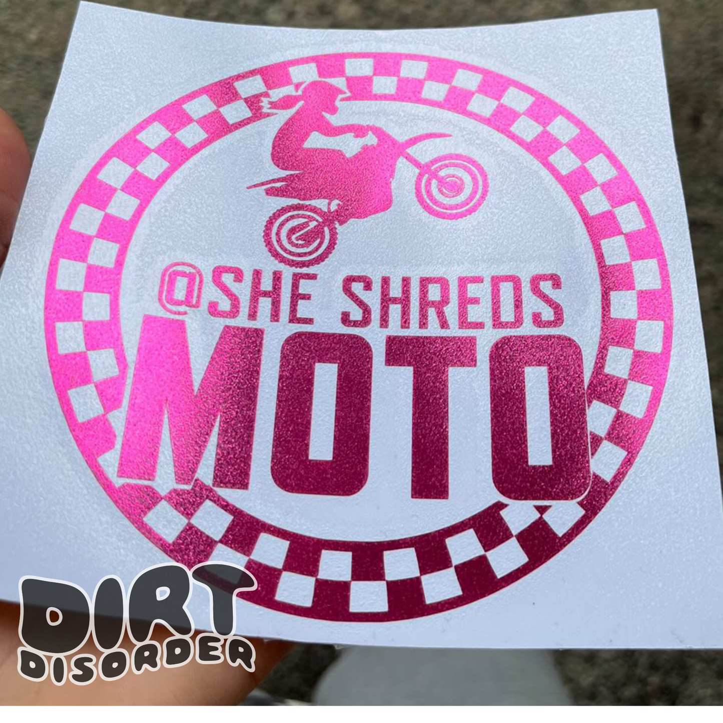 SHE SHREDS MOTO VINYL DECAL