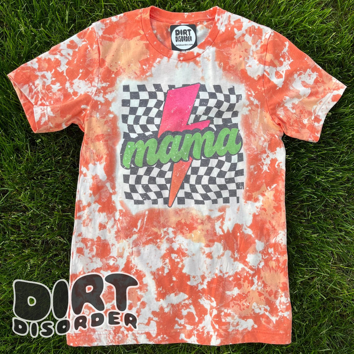 MAMA NEON BOLT BLEACHED T-SHIRT