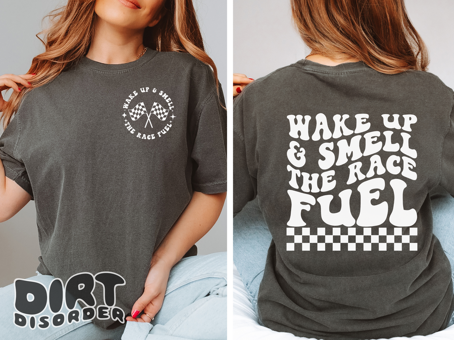 WAKE UP & SMELL THE RACE FUEL T-SHIRT *ADULT*