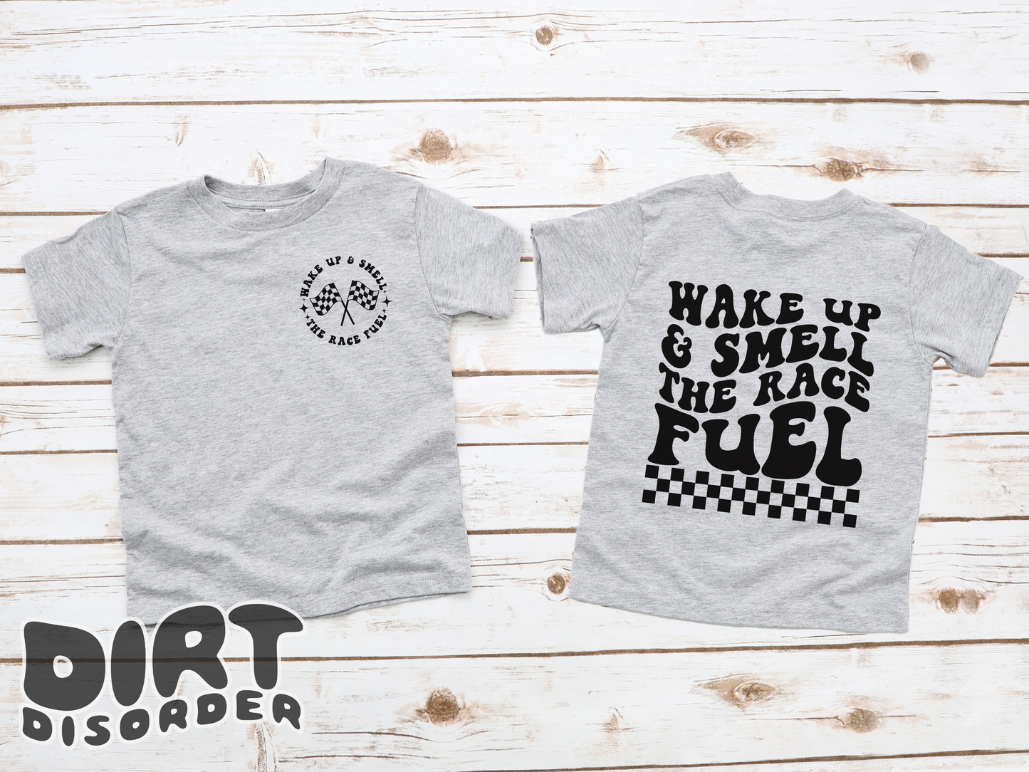 WAKE UP & SMELL THE RACE FUEL T-SHIRT *YOUTH*