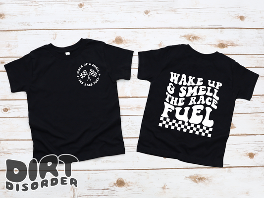 WAKE UP & SMELL THE RACE FUEL T-SHIRT *YOUTH*