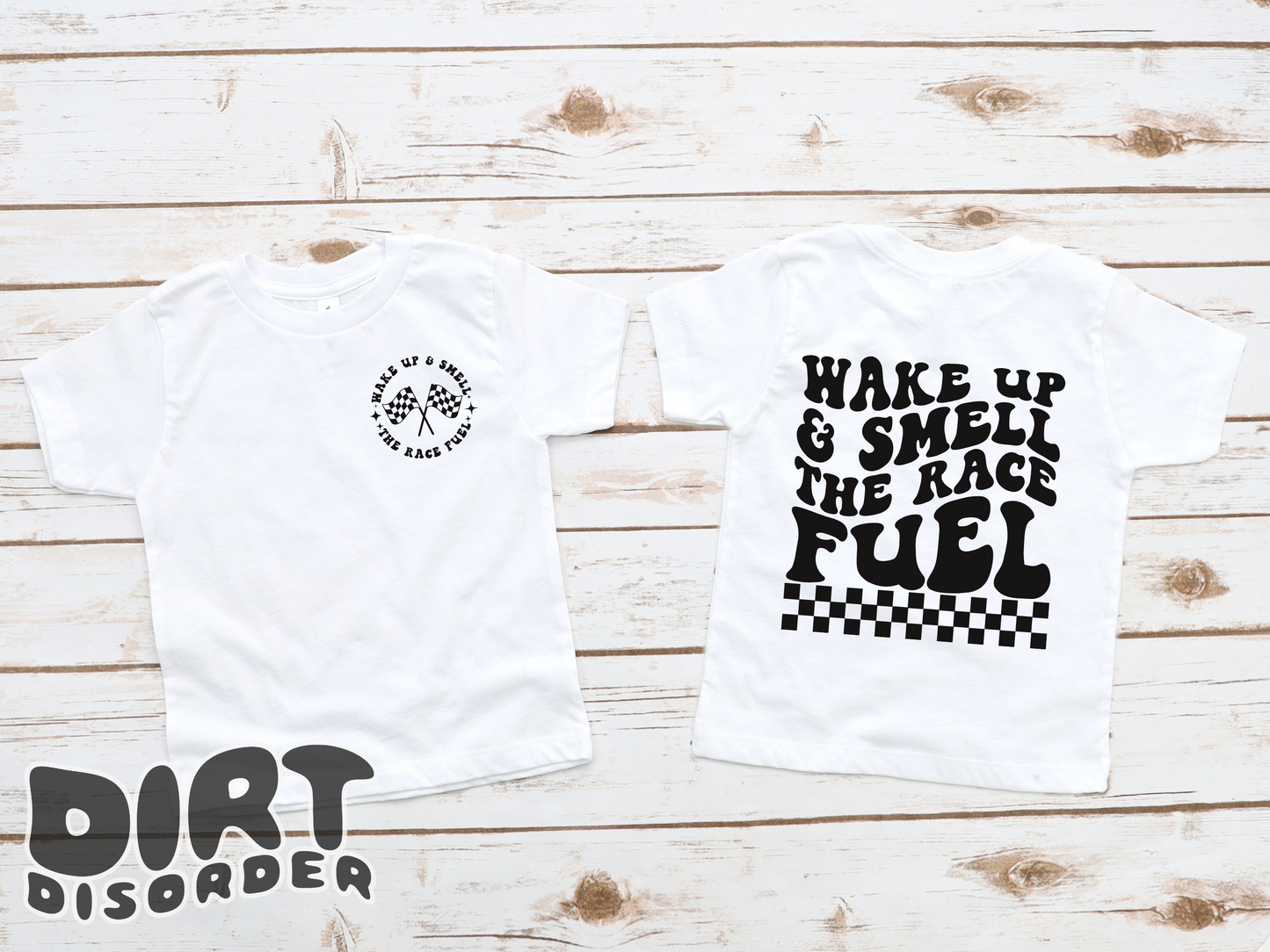 WAKE UP & SMELL THE RACE FUEL T-SHIRT *YOUTH*