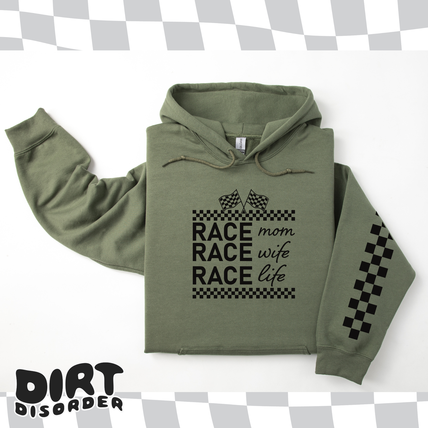 RACE MOM RACE WIFE RACE LIFE CUSTOM SWEATSHIRT