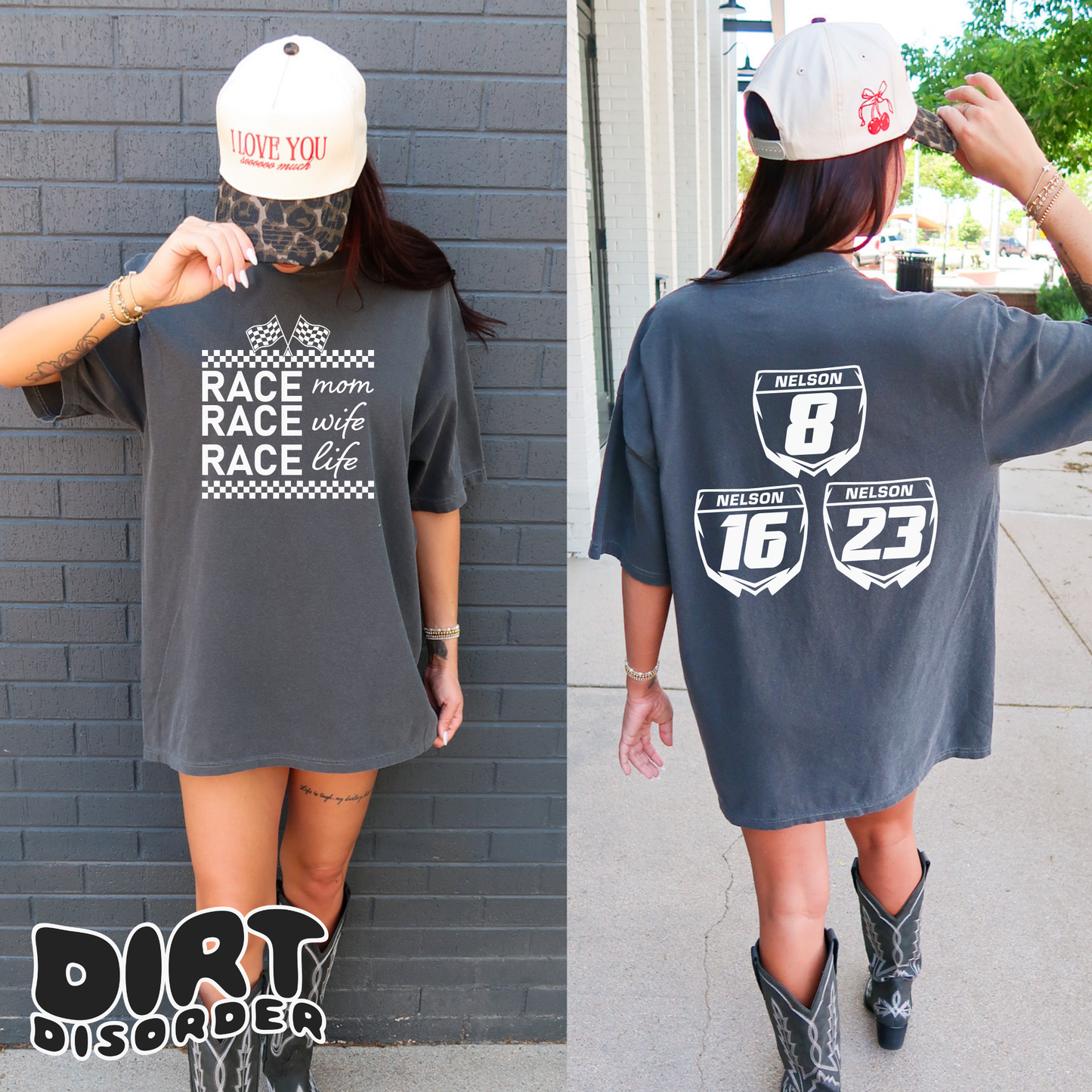 RACE MOM RACE WIFE RACE LIFE CUSTOM T-SHIRT