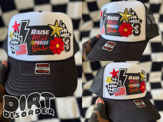 RAISE HELL PRAISE DALE TRUCKER HAT